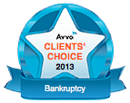 August 15, 2013, Avvo.com awards Ruff & Cohen award for 2013 Client Choice for Bankruptcy Law